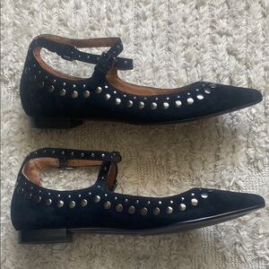 frye sienna studded cross ballet flats